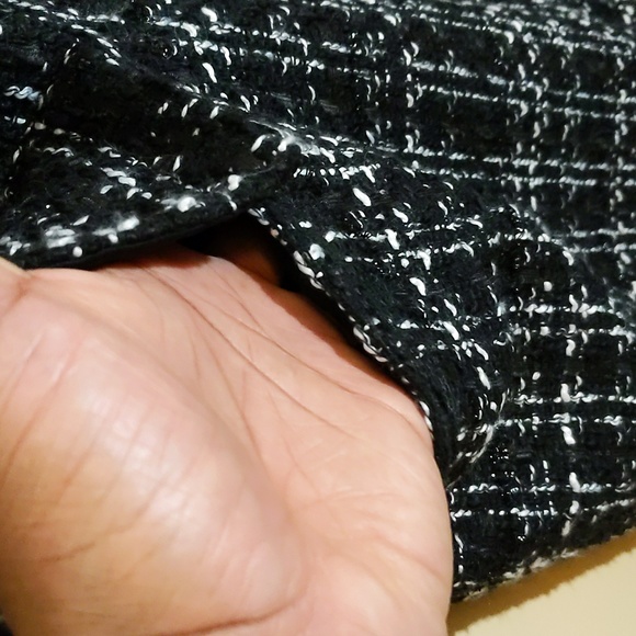 Joe Fresh| NWT Black and White Tweed Plaid Sleeveless Mnii Dress - Picture 4 of 16